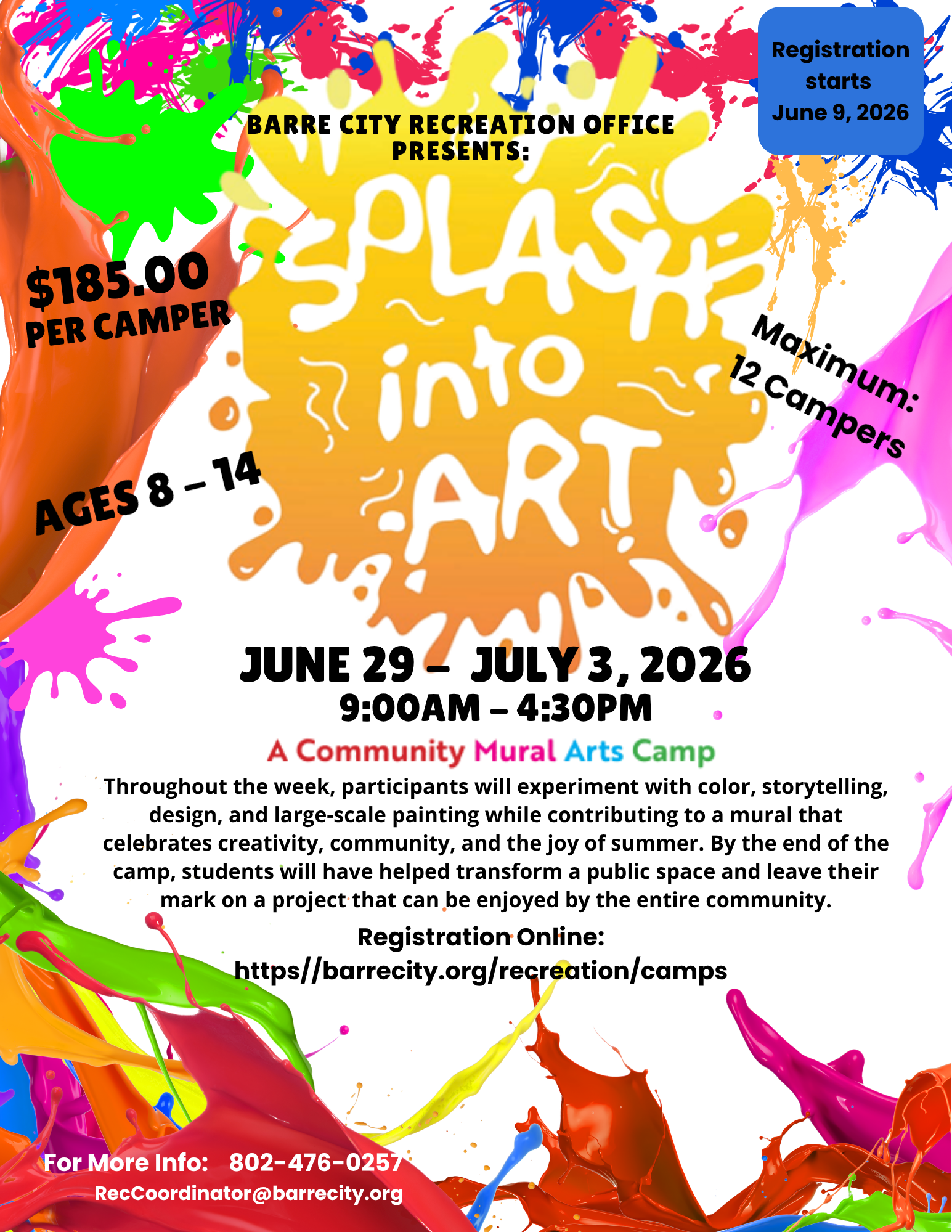 Splash into Art Flyer